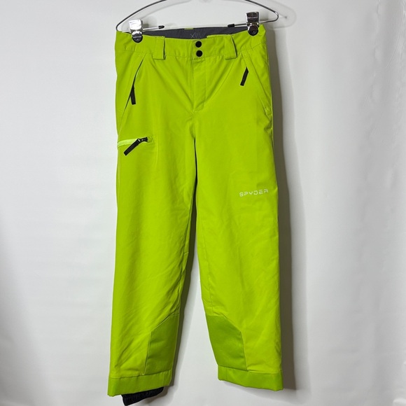 Spyder Kids Lime Green ski pants 14 - Picture 1 of 16